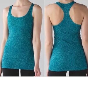 Lululemon Teal Bali Breeze Cool Racerback Tank  Moisture Wicking Stretchy Size 6